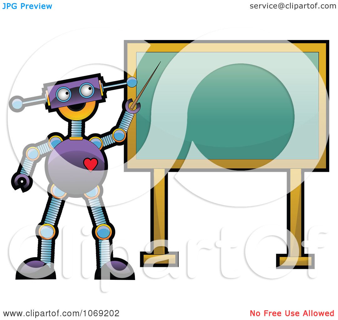 1080x1024 Clipart Robot Teacher Pointing To A Chalkboard