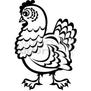 300x300 Royalty Free Pretty Black And White Hen With Eyelashes 374704