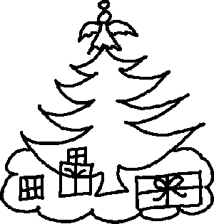 300x315 Free Black And White Christmas Clipart