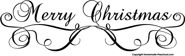 604x184 Merry Christmas Clipart Black And White