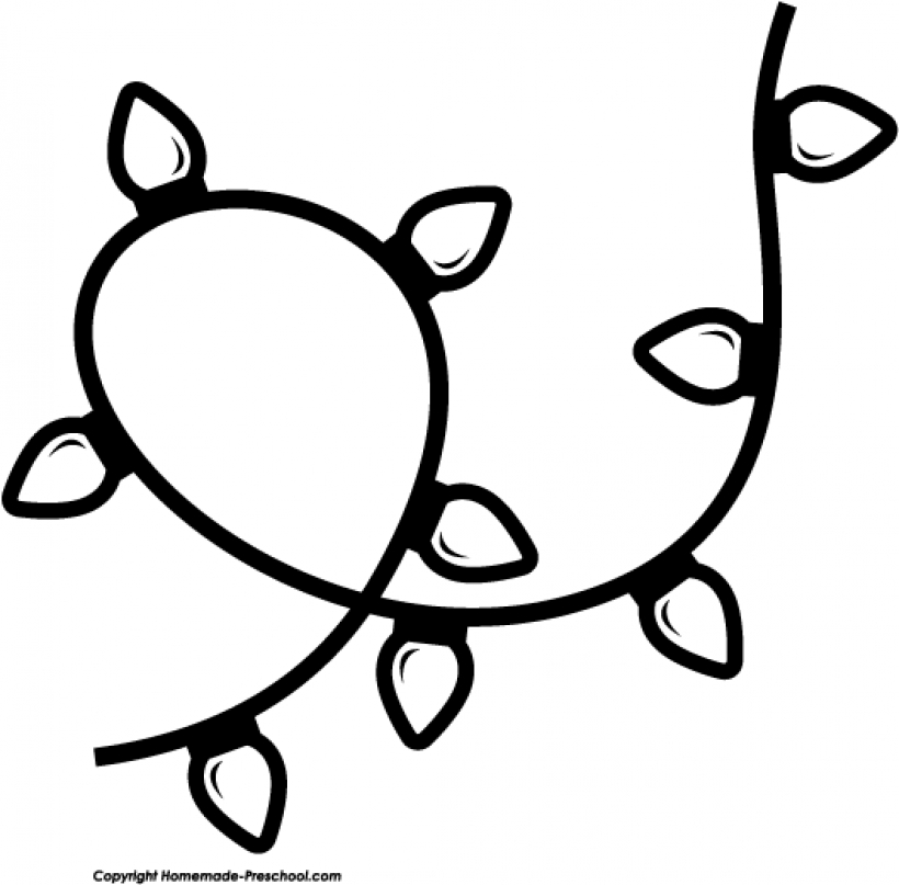 820x807 Black And White Christmas Lights Clipart Clipart Kid50 Png