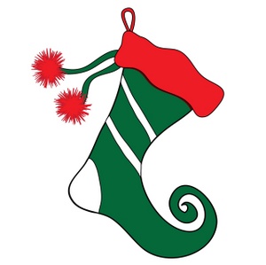 300x299 Free Christmas Stocking Clip Art Image
