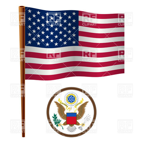 480x480 Usa Flag Hammock And Deck Chair Royalty Free Vector Clip Art Image