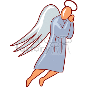 300x300 Royalty Free A Simple Angel With A Halo Puting Its Hands Together