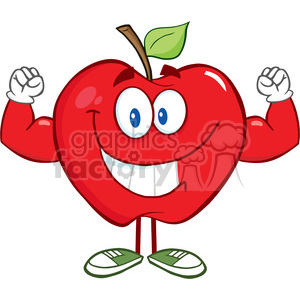 300x300 Royalty Free 5759 Royalty Free Clip Art Smiling Apple Cartoon