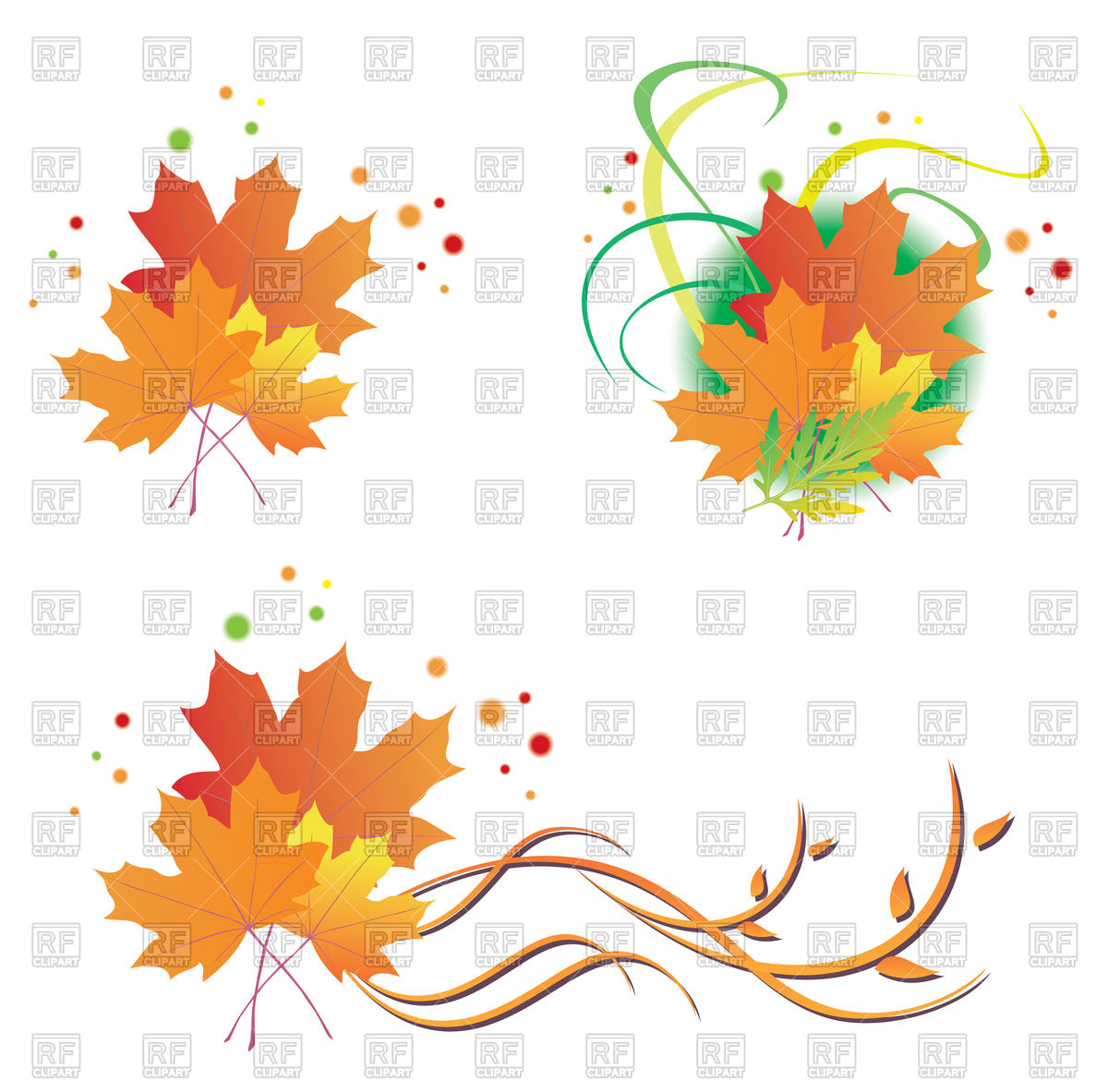 1200x1183 Autumn Leaves Design Elements Royalty Free Vector Clip Art Image