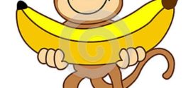 272x125 Free Monkey Eating Banana Clip Art