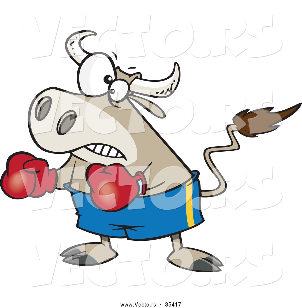 1024x1044 Vector Of A Cartoon Bullfighter Bull Boxer Wearing Boxing Gloves