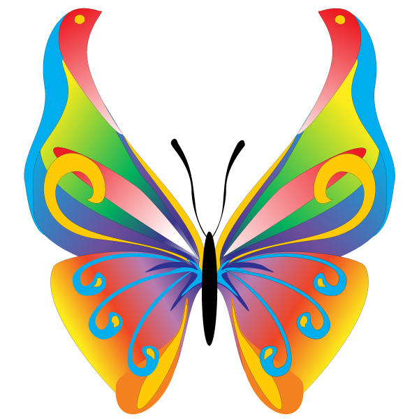 600x600 Free Butterfly Clip Art Floral Butterfly Free Vector Graphic