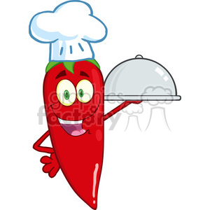 300x300 Royalty Free 6791 Royalty Free Clip Art Cute Red Chili Pepper Chef