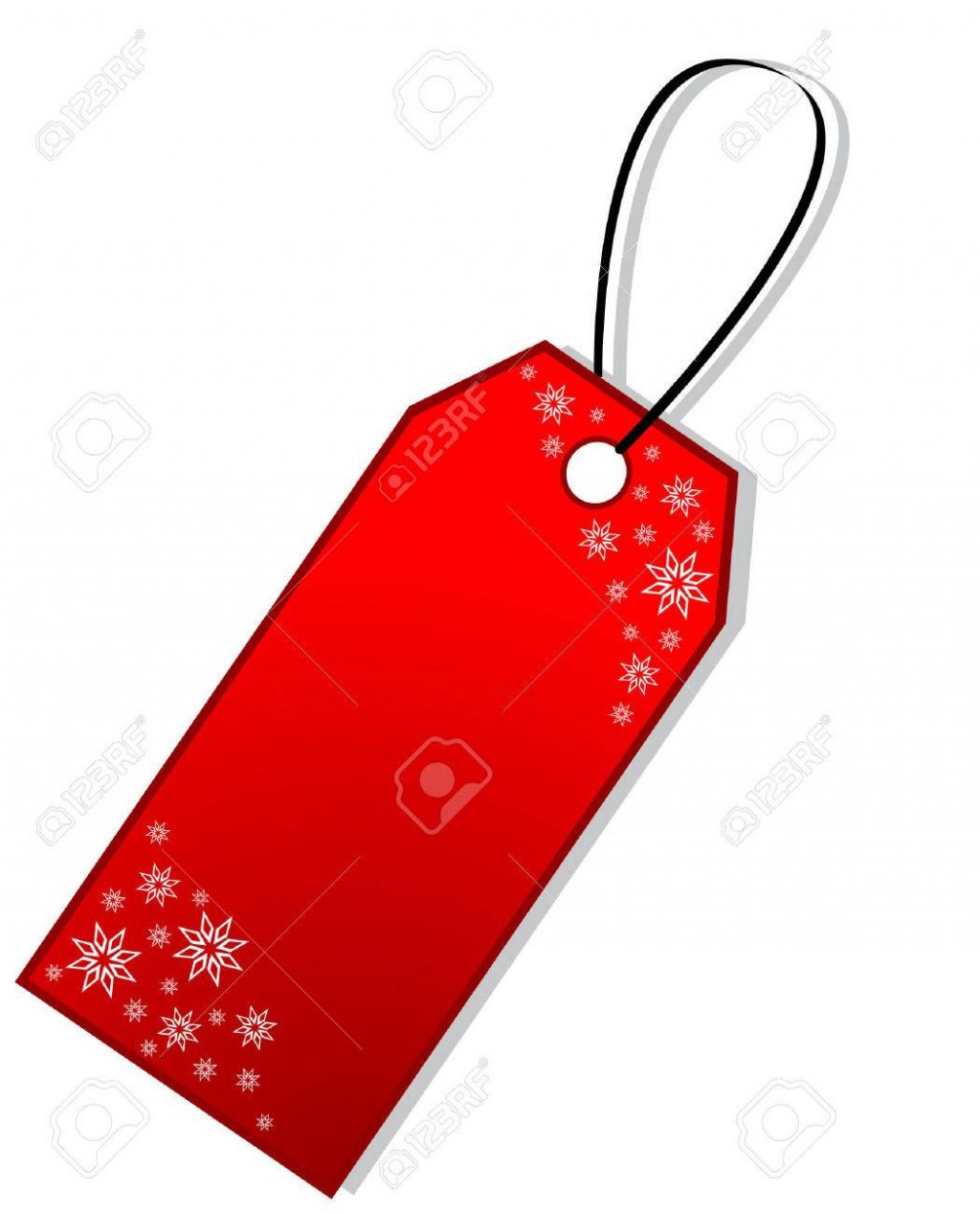1024x1268 Christmas ~ Red Christmas Gift Tag With Snowflakes Isolated