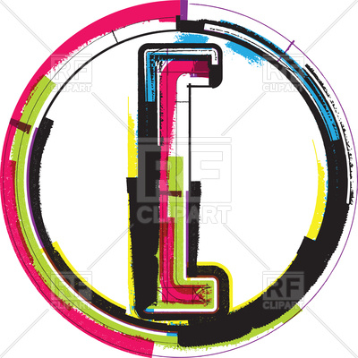 400x400 Colorful Grunge Parenthesis Symbol In Circle Royalty Free Vector