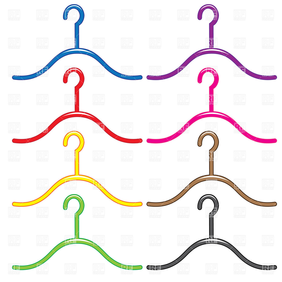 1200x1200 Colourful Clothes Hanger Royalty Free Vector Clip Art Image