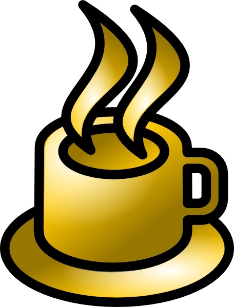 456x599 Coffee Cup Gold Theme Clip Art Free Vector In Open Office Drawing