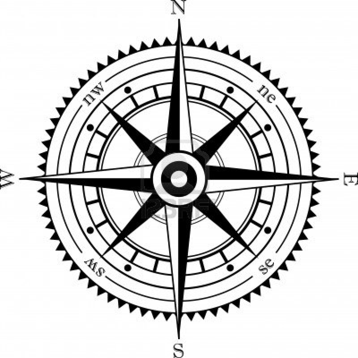 1200x1200 Vintage Compass Rose Clip Art