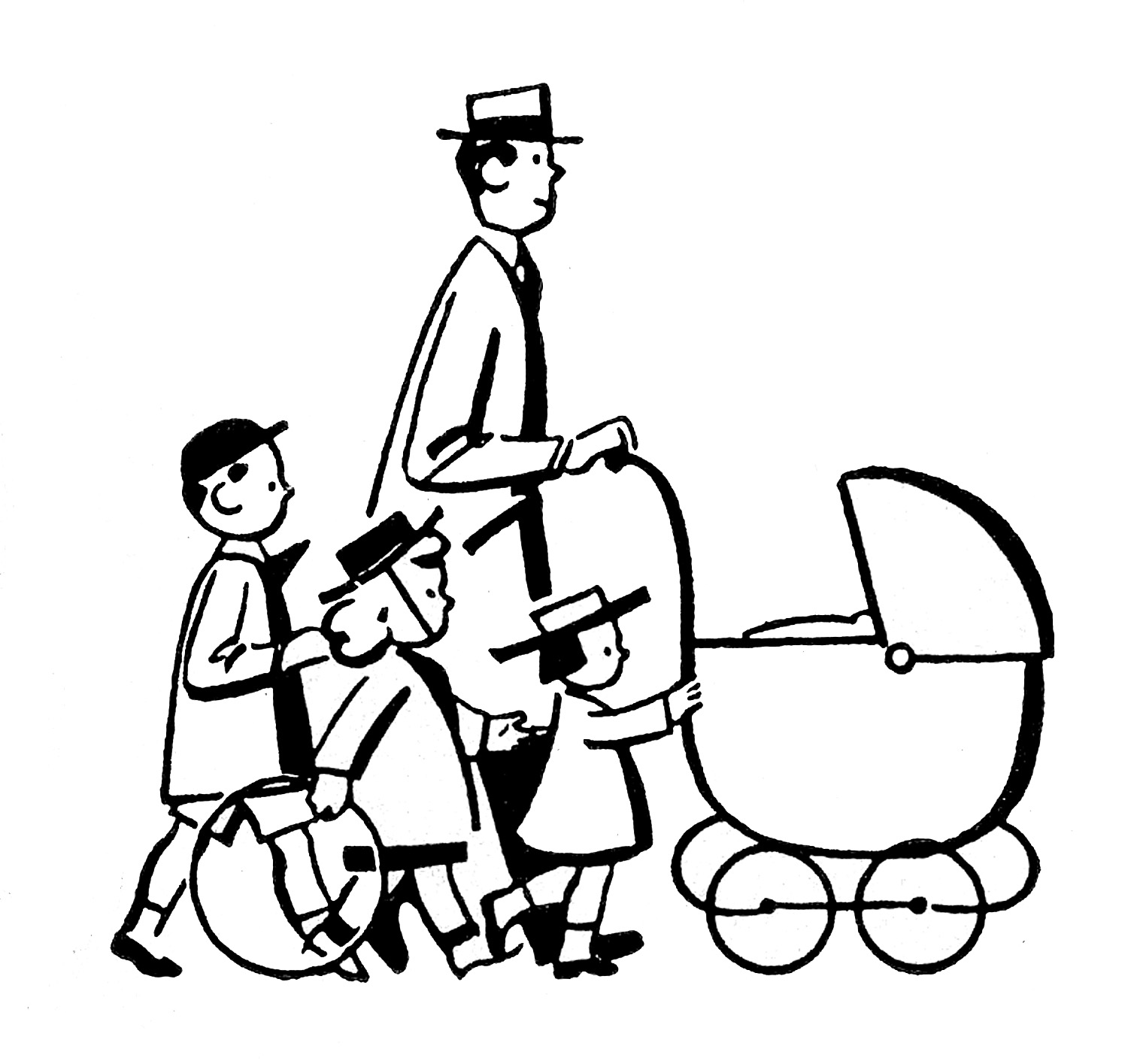 1500x1415 Family Clipart Black And White