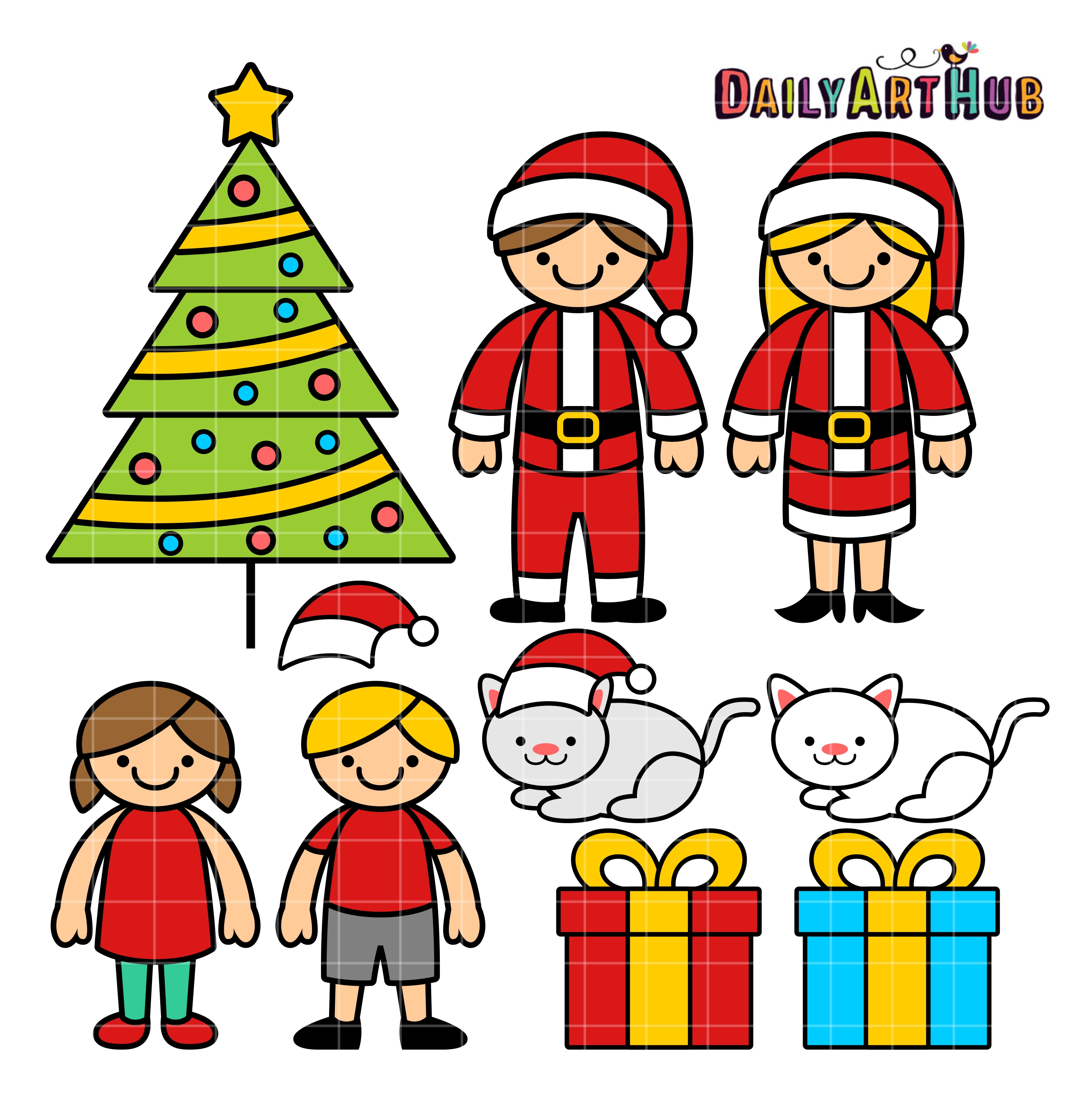2664x2670 Christmas Family Clip Art Set Daily Art Hub