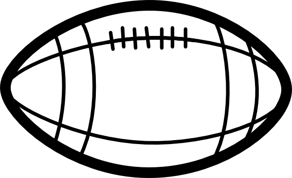 600x367 Football Black And White Clipart