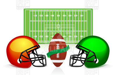 400x260 Two Helmets And American Football Field Royalty Free Vector Clip