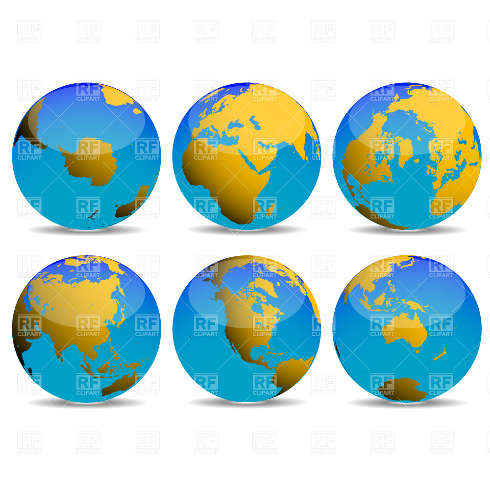 1000x1000 Glossy Globes Royalty Free Vector Clip Art Image