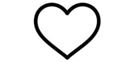 272x125 Slant Black Heart Outline Clip Art