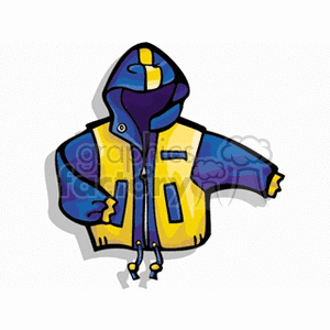 300x300 Royalty Free Blue And Gold Hooded Jacket 137999 Vector Clip Art