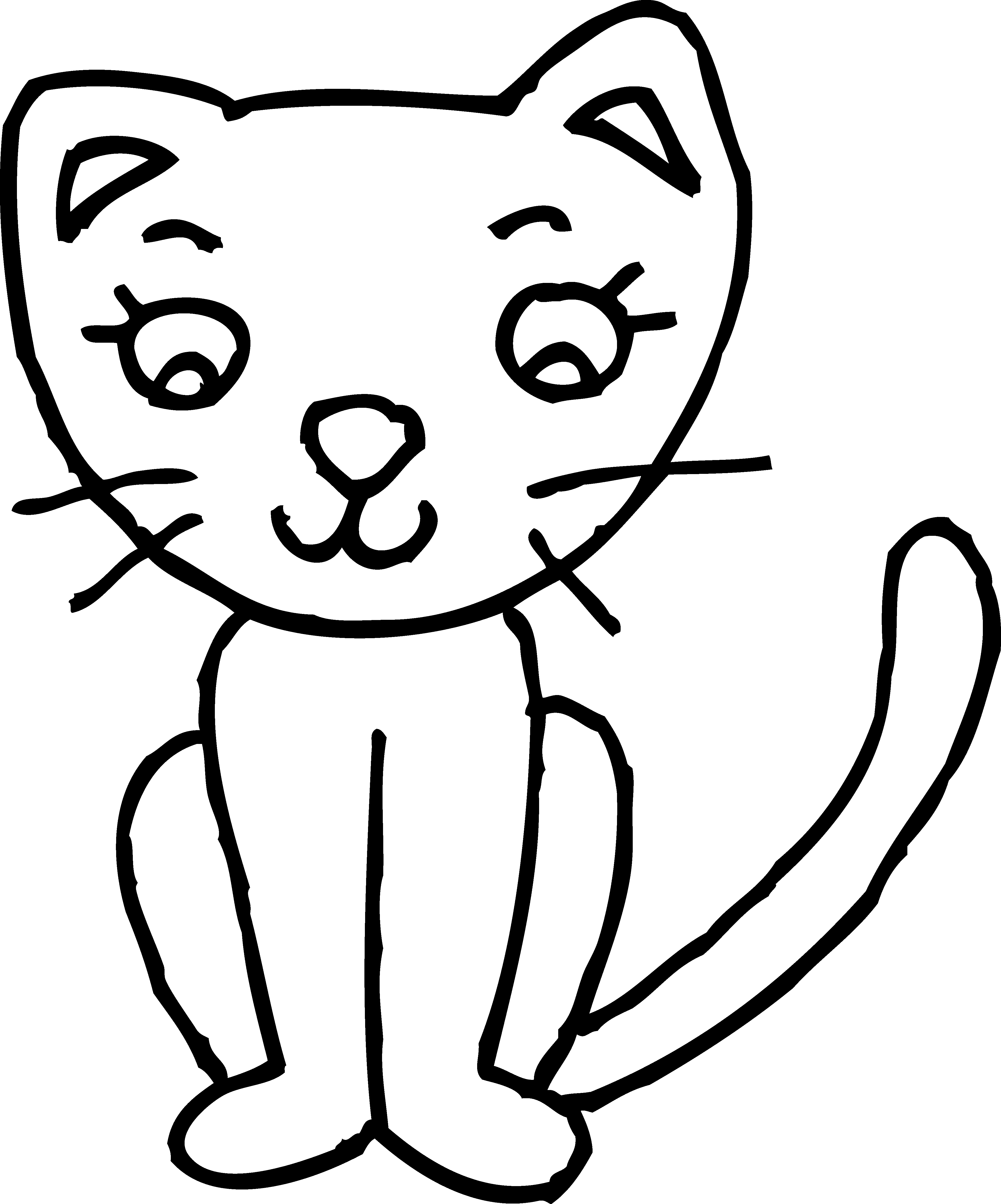 4137x4975 Cute Kitty Colorable Line Art