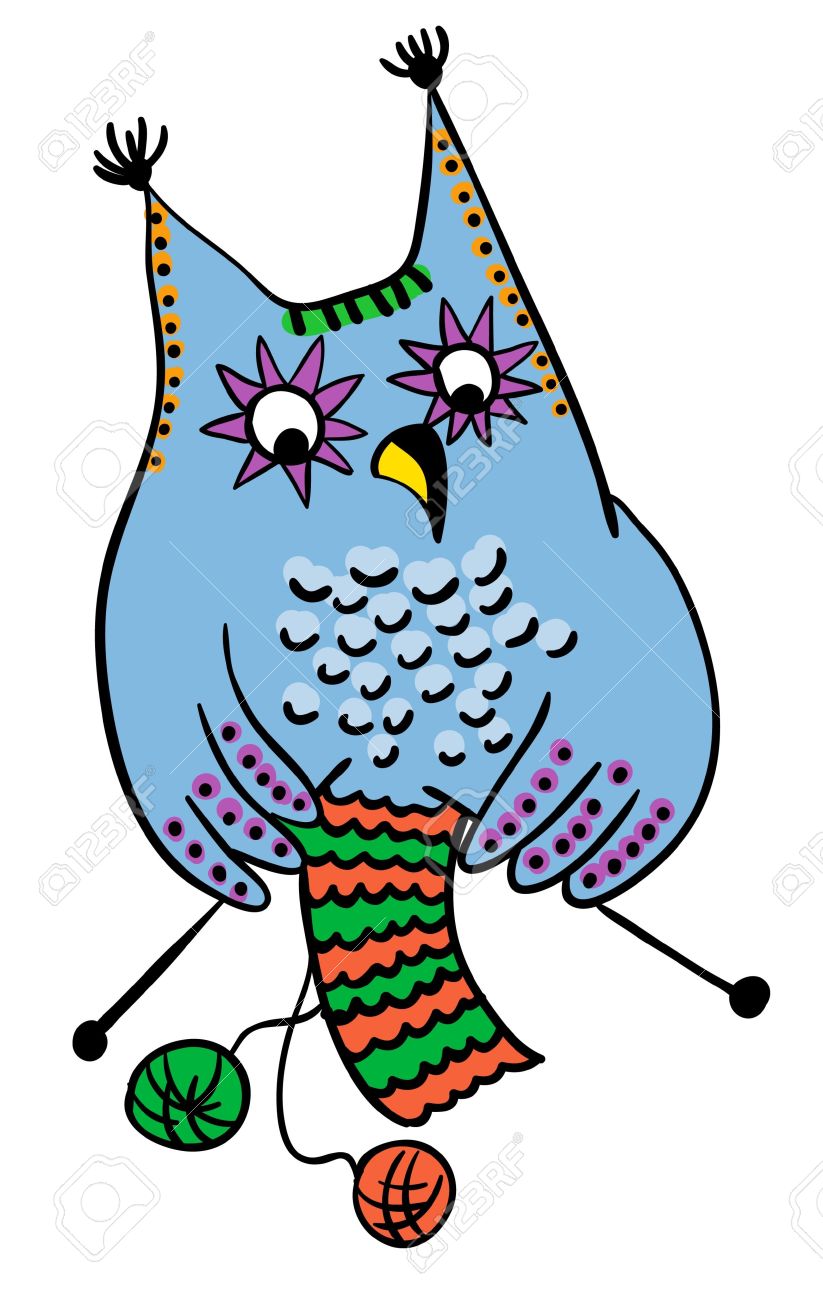 823x1300 Owl Clipart Knitting