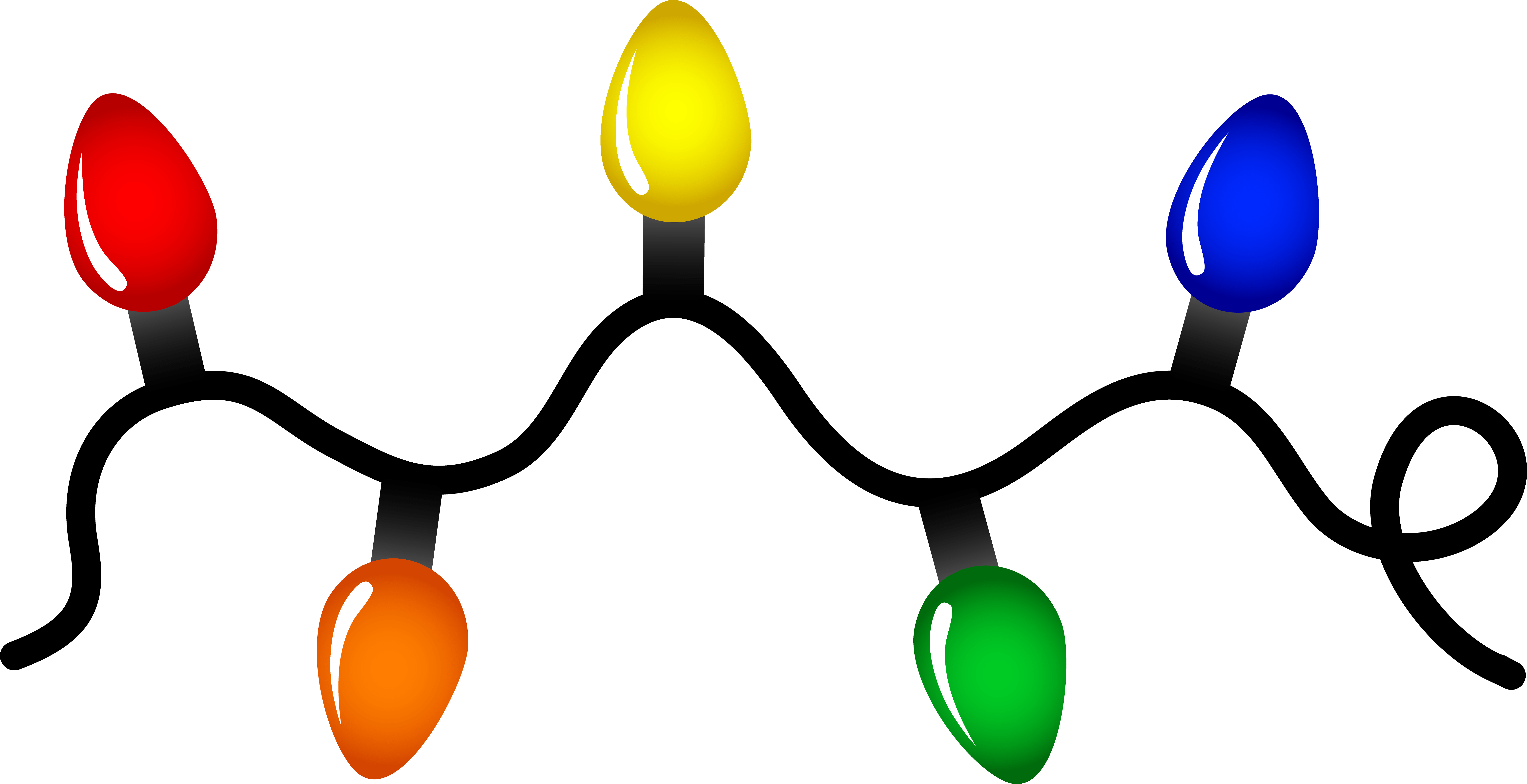 7709x3959 Christmas Light Bulb Clip Art Border