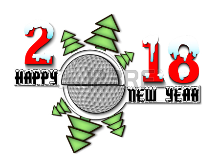 450x324 Happy New Year 2018 Sports Golf Concept. Royalty Free Cliparts