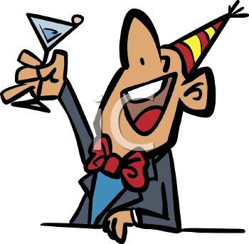 350x343 Cartoon Man Toasting The New Year Clip Art