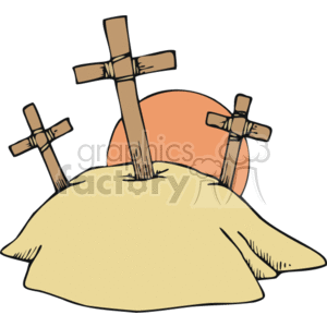 300x300 Royalty Free The Three Crosses 164645 Vector Clip Art Image