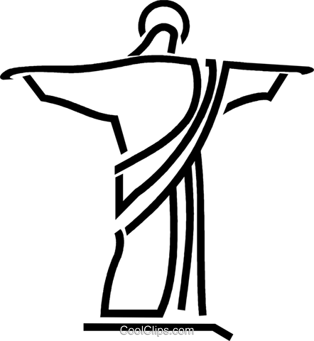 442x480 Statue Of Jesus Royalty Free Vector Clip Art Illustration