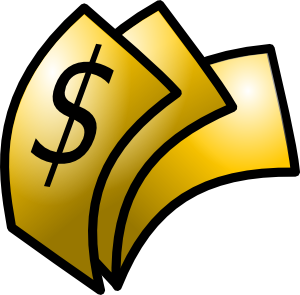 300x295 Gold Theme Money Dollars Clip Art
