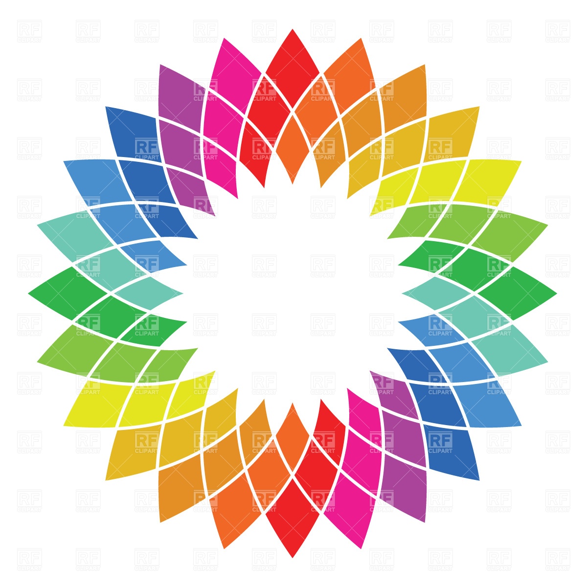 1200x1200 Rainbow Palette Wheel Free Vector Clip Art Image