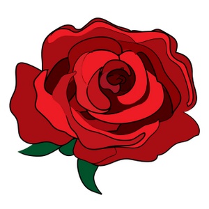 300x300 Free Red Rose Clip Art Image