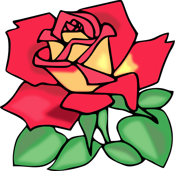 600x588 Red Rose Clip Art Free Vector 4vector