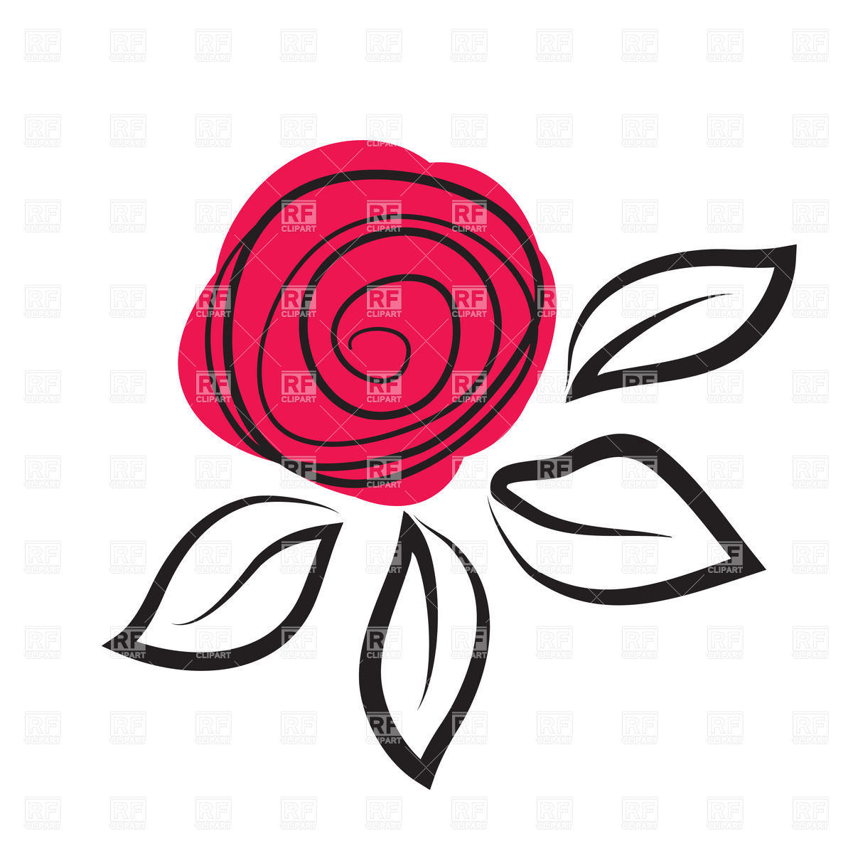 1200x1200 Abstract Rose Flower Royalty Free Vector Clip Art Image