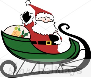 300x276 Santa In Sleigh Clipart