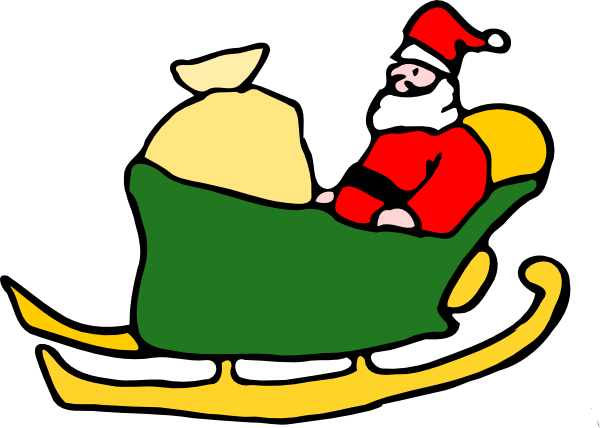 600x428 Fen Santa In His Sleigh Clip Art Free Vector 4vector