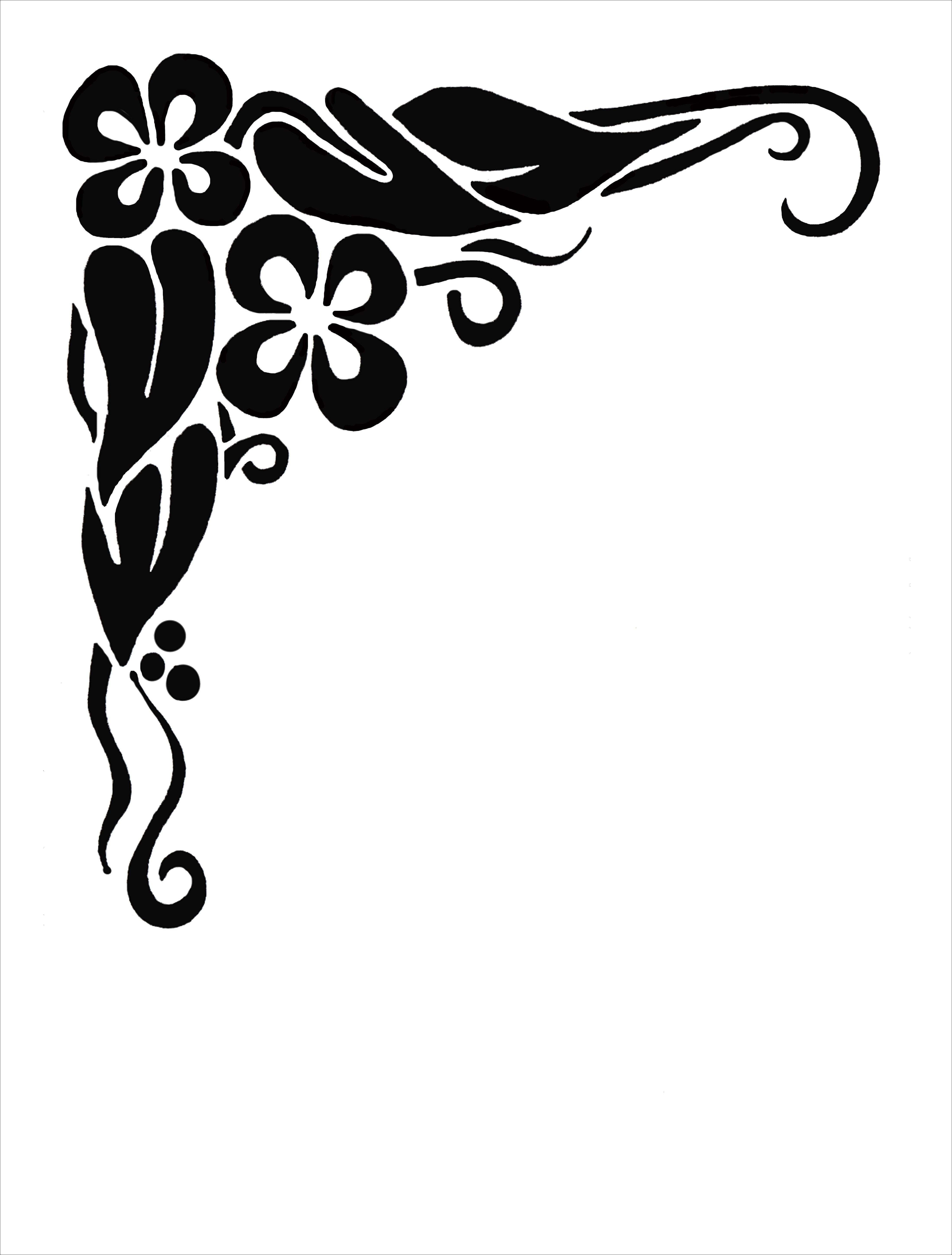 4400x5800 Floral Corner Borders Clipart