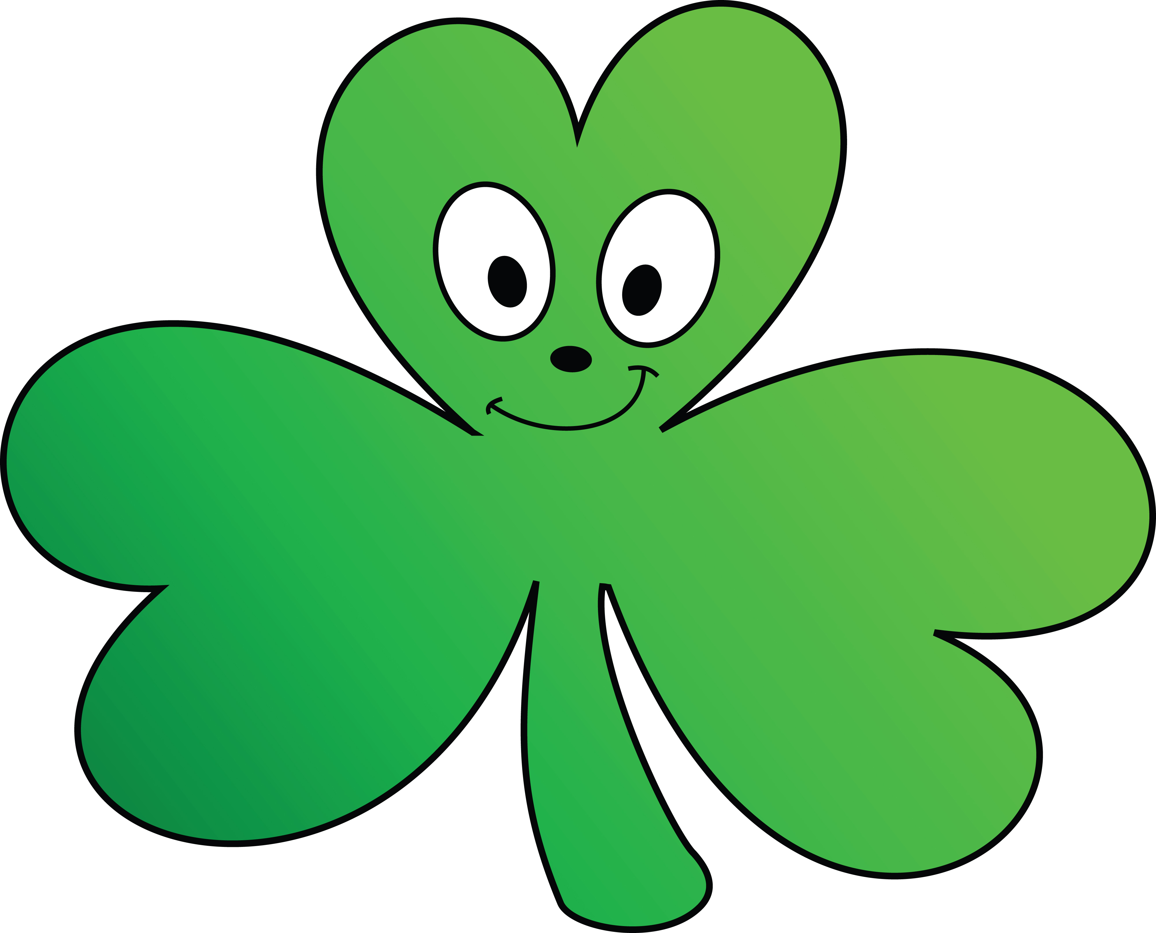 4000x3230 Clipart Of A Happy Cartoon Shamrock Character