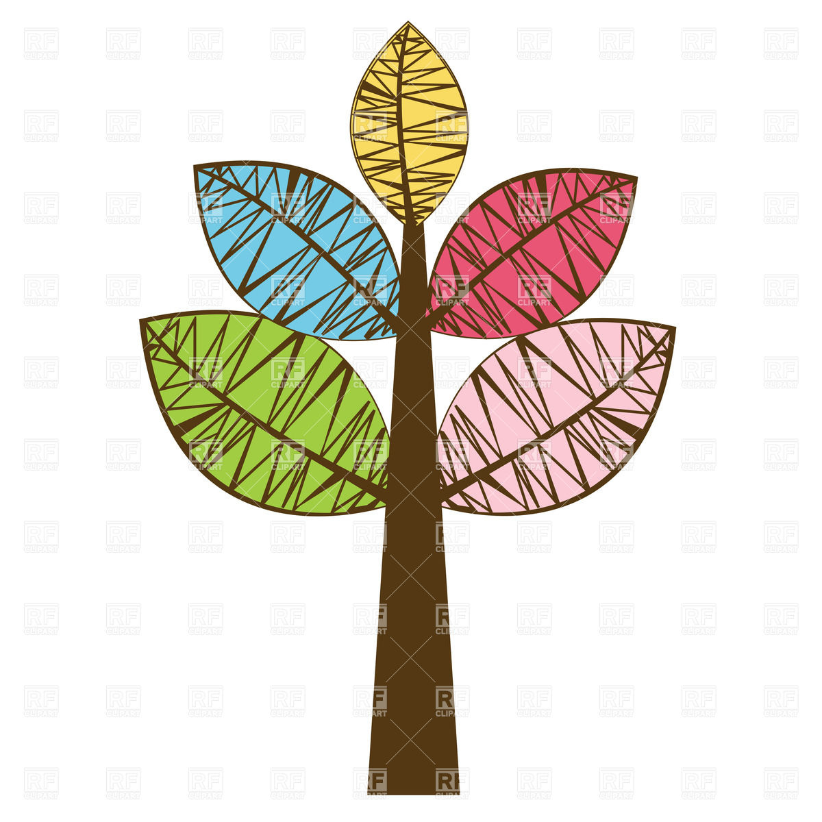 1200x1200 Cartoon Spring Tree Royalty Free Vector Clip Art Image