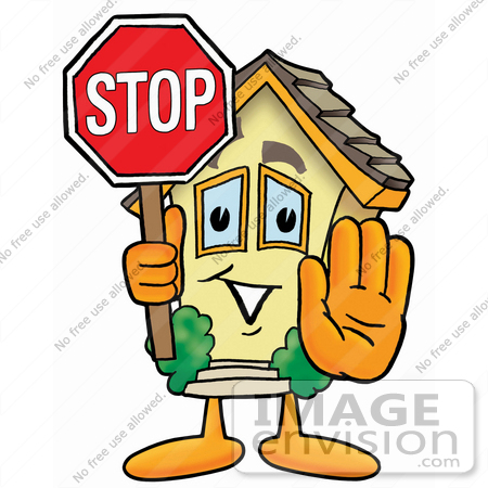 450x450 Clip Art Graphic Of A Yellow Residential House Cartoon Character