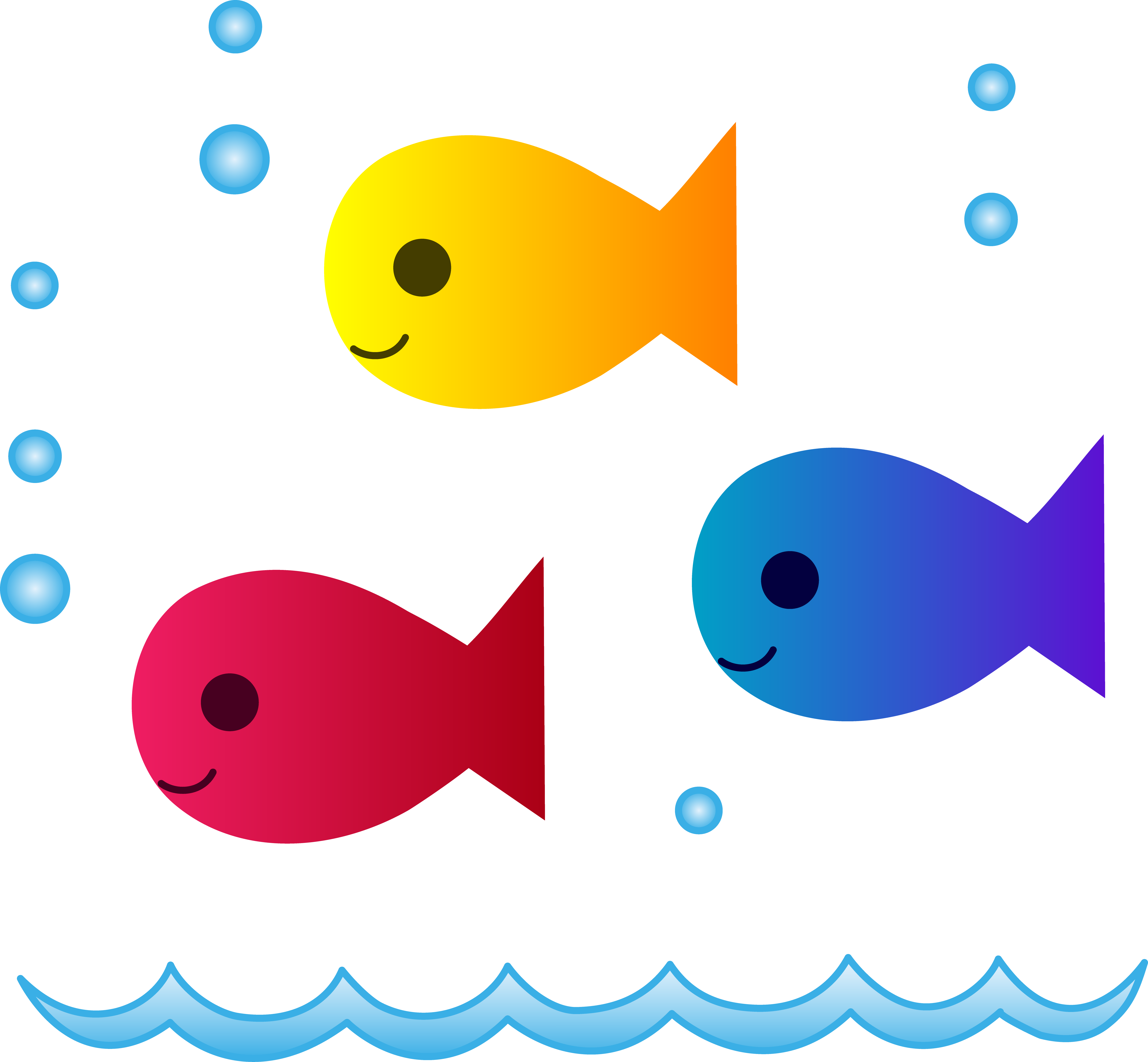 5434x5031 Cute School Of Fish Swimming Free Clip Art