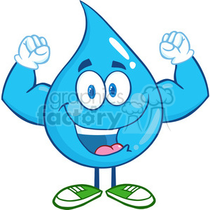 300x300 Royalty Free 6214 Royalty Free Clip Art Water Drop Cartoon Mascot