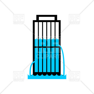 400x400 Flood Building, House With Water Royalty Free Vector Clip Art