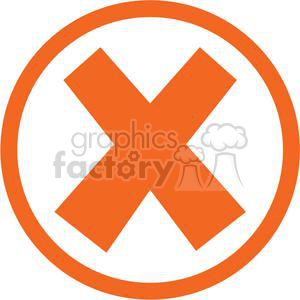 300x300 Royalty Free Orange Circled X 379623 Vector Clip Art Image