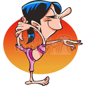300x300 Royalty Free Cartoon Yoga Girl Doing Yoga Pose 390703 Vector Clip
