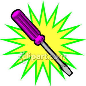 300x297 Flat Head Screwdriver Royalty Free Clipart Picture